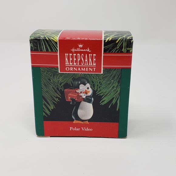 1990 Hallmark Polar Video Handcrafted Keepsake Holiday Christmas Ornament - Picture 1 of 9